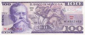Mexiko p.66a AJ 100 Pesos 1974